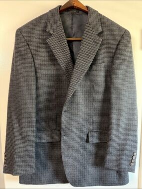 Lauren by Ralph Lauren Gray Houndstooth Blazer - 42R - SMALL HOLE IN BACK
